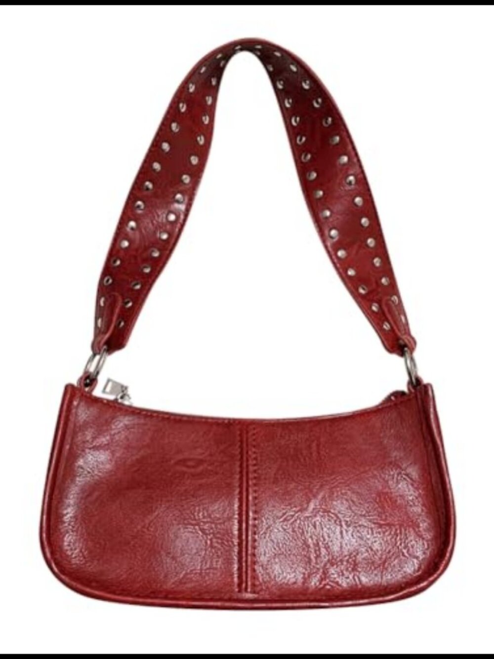 Faux Leather Studded Crossbody Shoulder Bag Y2K Retro Hobo Purse